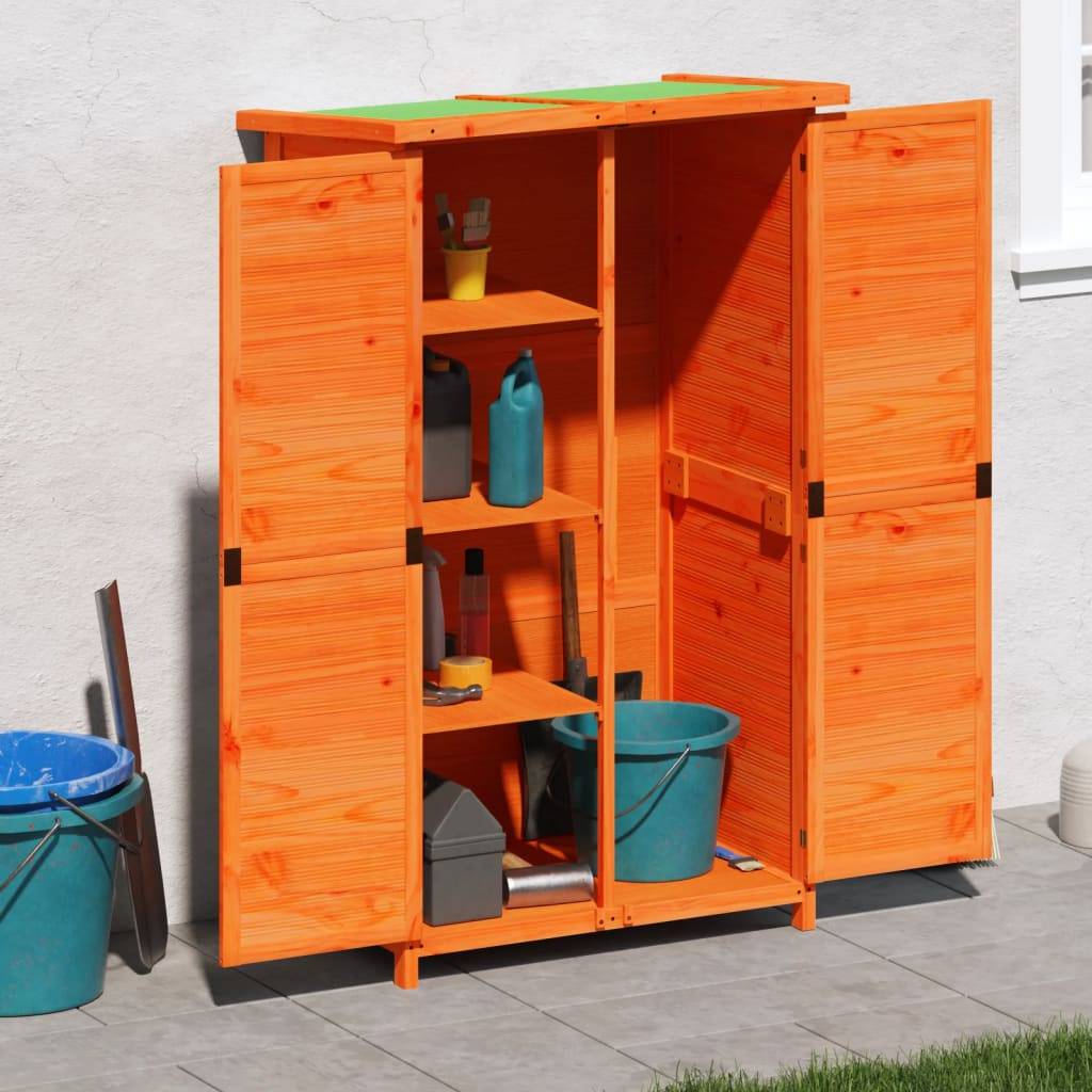 Maison Chic - Abri à outils 0.47m² - Cabane à outils - Abri de jardin marron 83x57x140 cm bois massif pin MAISON CHIC - Image 2