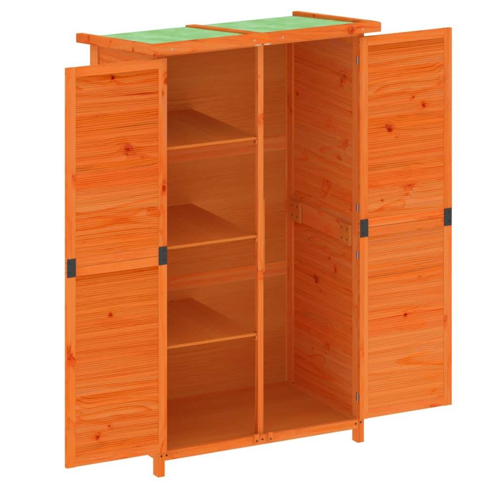 Maison Chic - Abri à outils 0.47m² - Cabane à outils - Abri de jardin marron 83x57x140 cm bois massif pin MAISON CHIC - Image 5