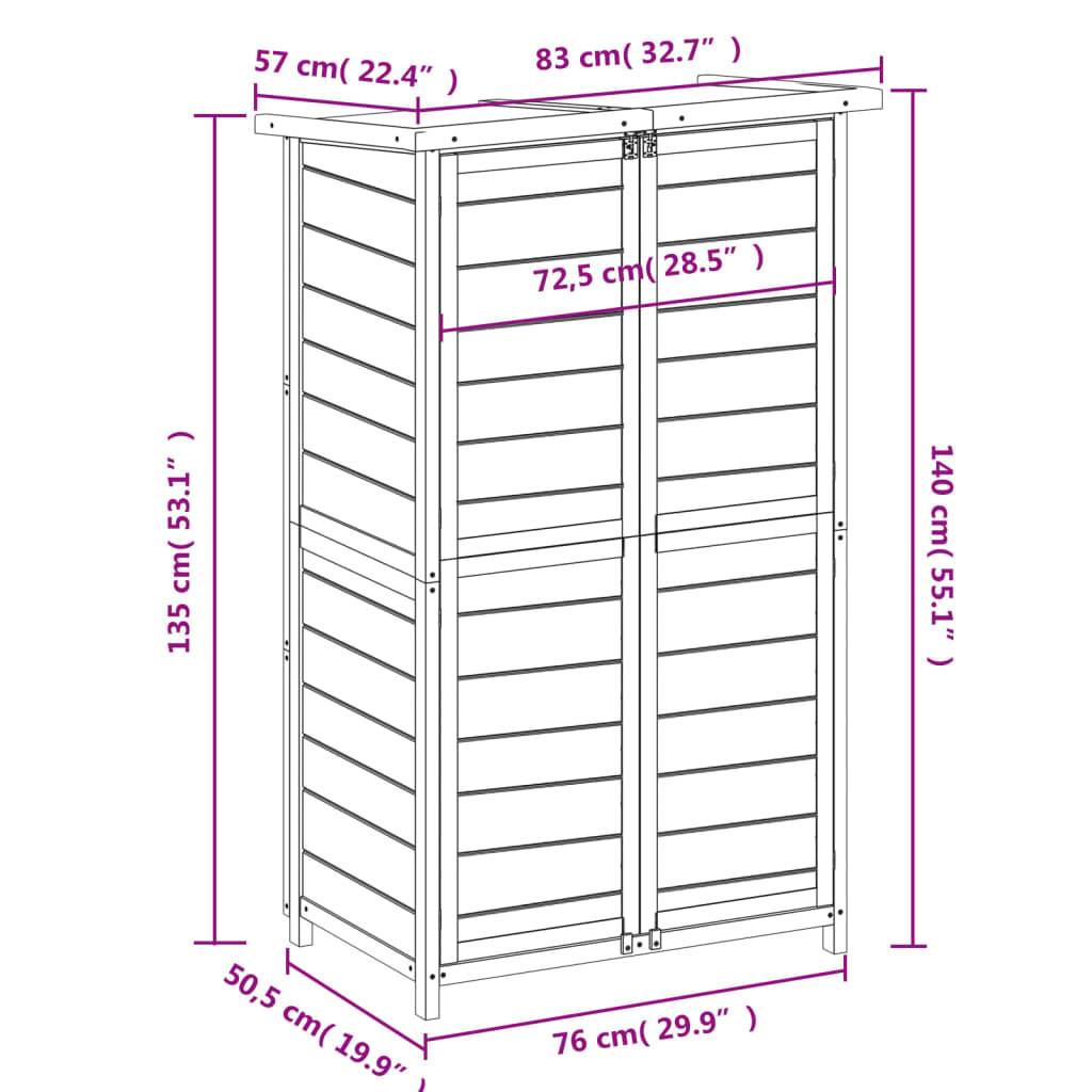 Maison Chic - Abri à outils 0.47m² - Cabane à outils - Abri de jardin marron 83x57x140 cm bois massif pin MAISON CHIC - Image 8