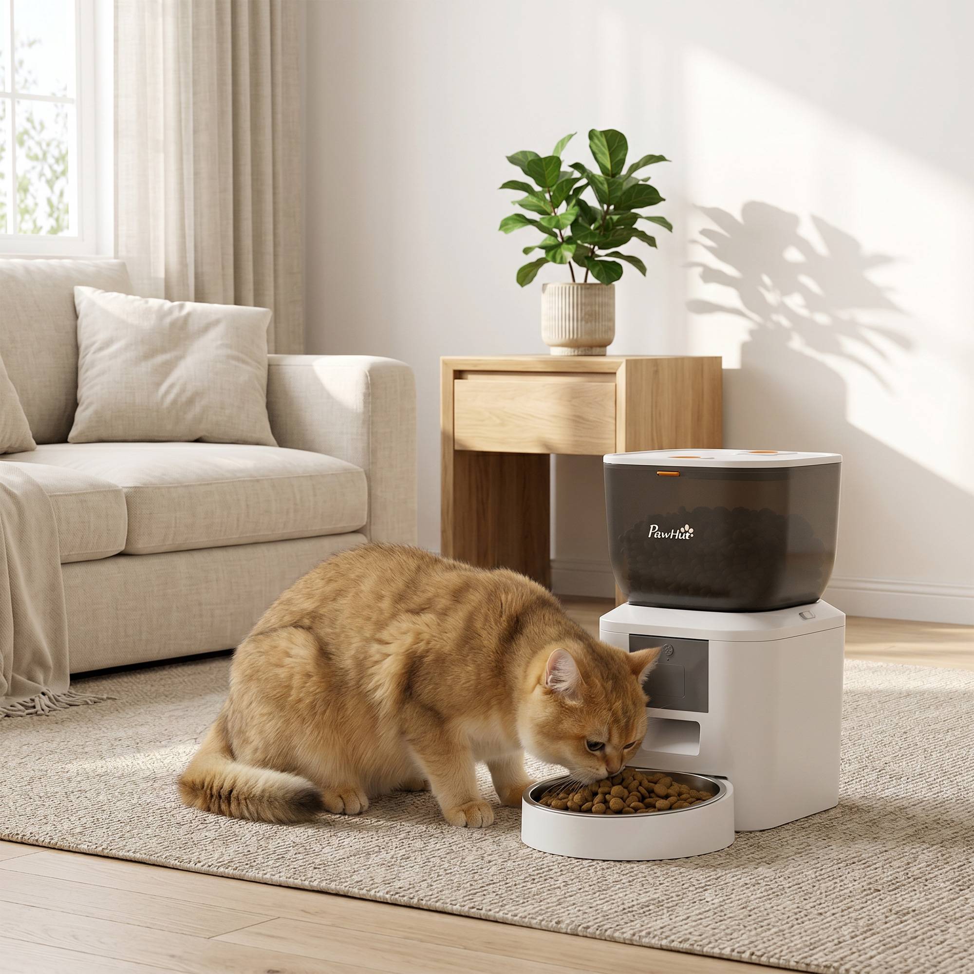 Sans Marque - Automatischer Katzenfutterautomat, 2,4G WLAN, 4L, App-Steuerung, 1–10 Mahlzeiten, 10s Futterruf - Image 4