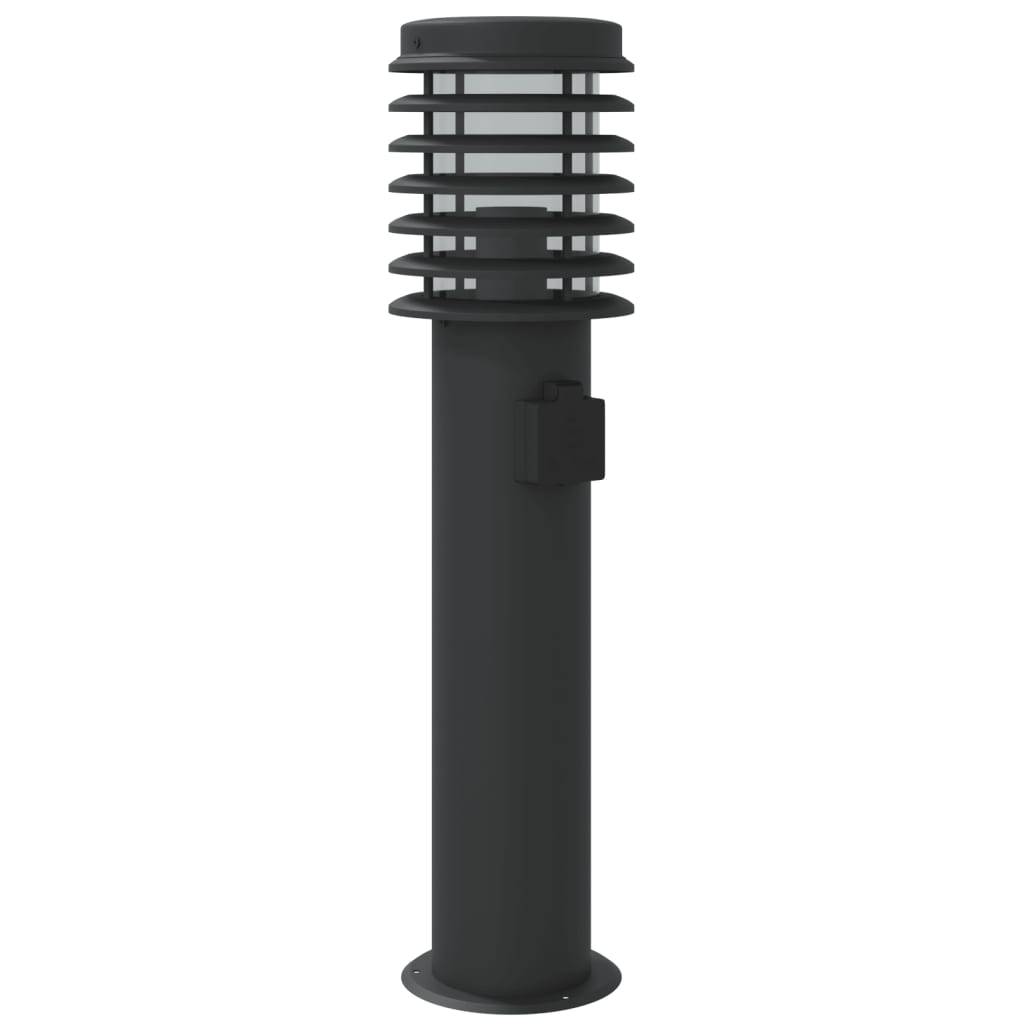 3 pcs Lampadaires de jardin - Lampadaires d'extérieur avec sortie noir acier inoxydable - Image 6