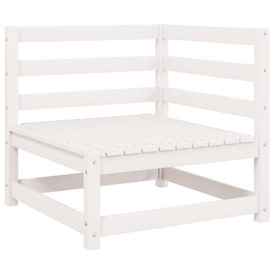 Canapé d'angle de jardin | Canapé D'extérieur | Sofa De Jardin blanc bois de pin massif Maison Chic - Image 1