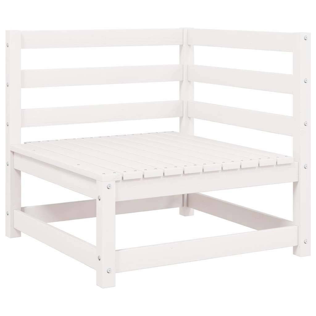 Canapé d'angle de jardin | Canapé D'extérieur | Sofa De Jardin blanc bois de pin massif Maison Chic - Image 1