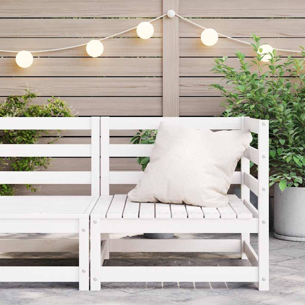 Canapé d'angle de jardin | Canapé D'extérieur | Sofa De Jardin blanc bois de pin massif Maison Chic - Image 2