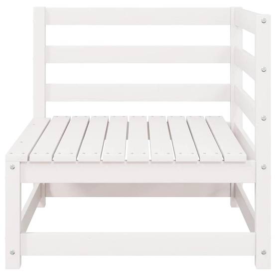 Canapé d'angle de jardin | Canapé D'extérieur | Sofa De Jardin blanc bois de pin massif Maison Chic - Image 4