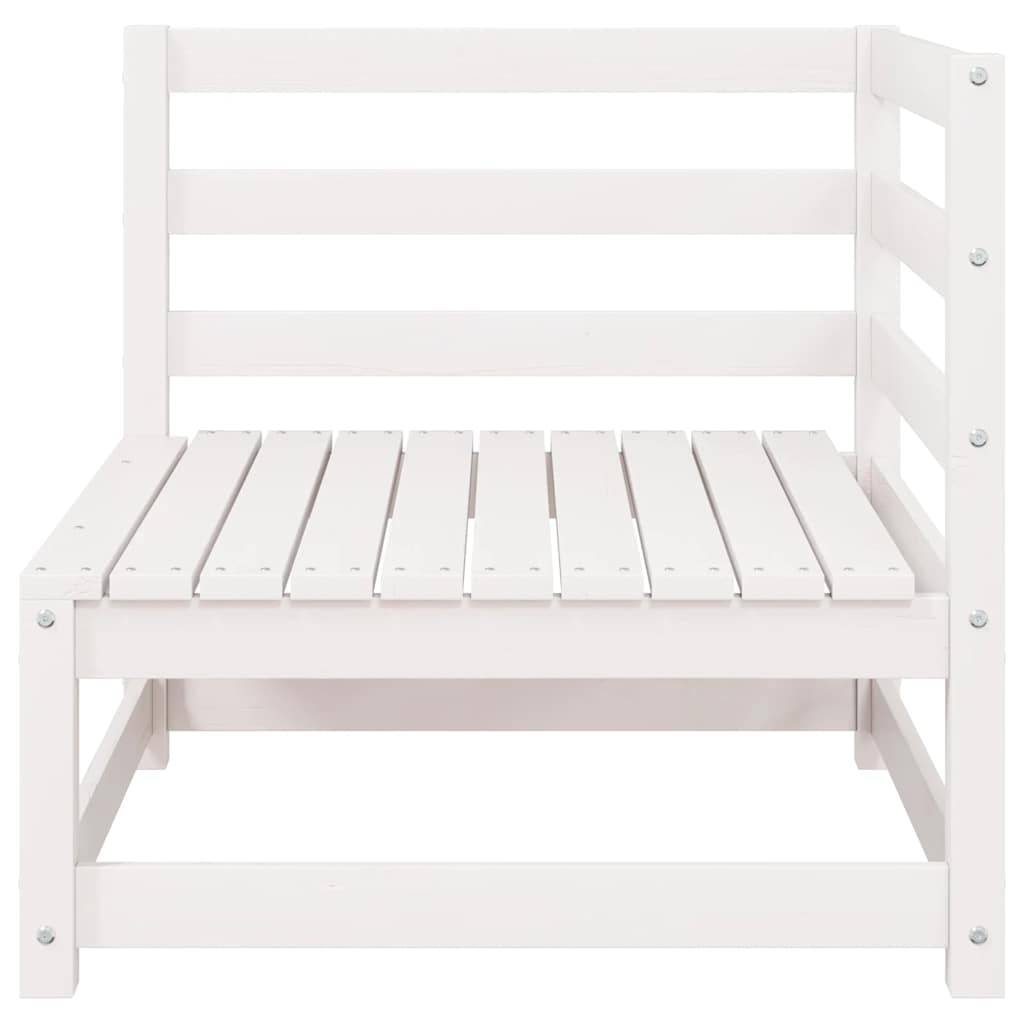Canapé d'angle de jardin | Canapé D'extérieur | Sofa De Jardin blanc bois de pin massif Maison Chic - Image 4