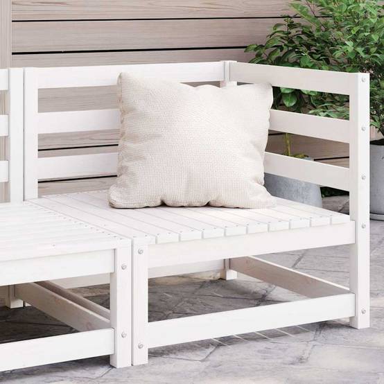 Canapé d'angle de jardin | Canapé D'extérieur | Sofa De Jardin blanc bois de pin massif Maison Chic - Image 3