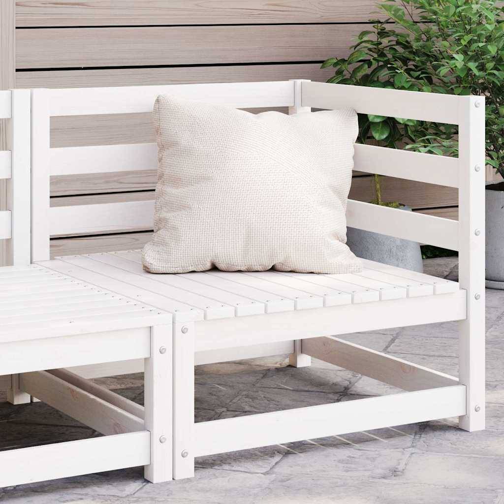 Canapé d'angle de jardin | Canapé D'extérieur | Sofa De Jardin blanc bois de pin massif Maison Chic - Image 3