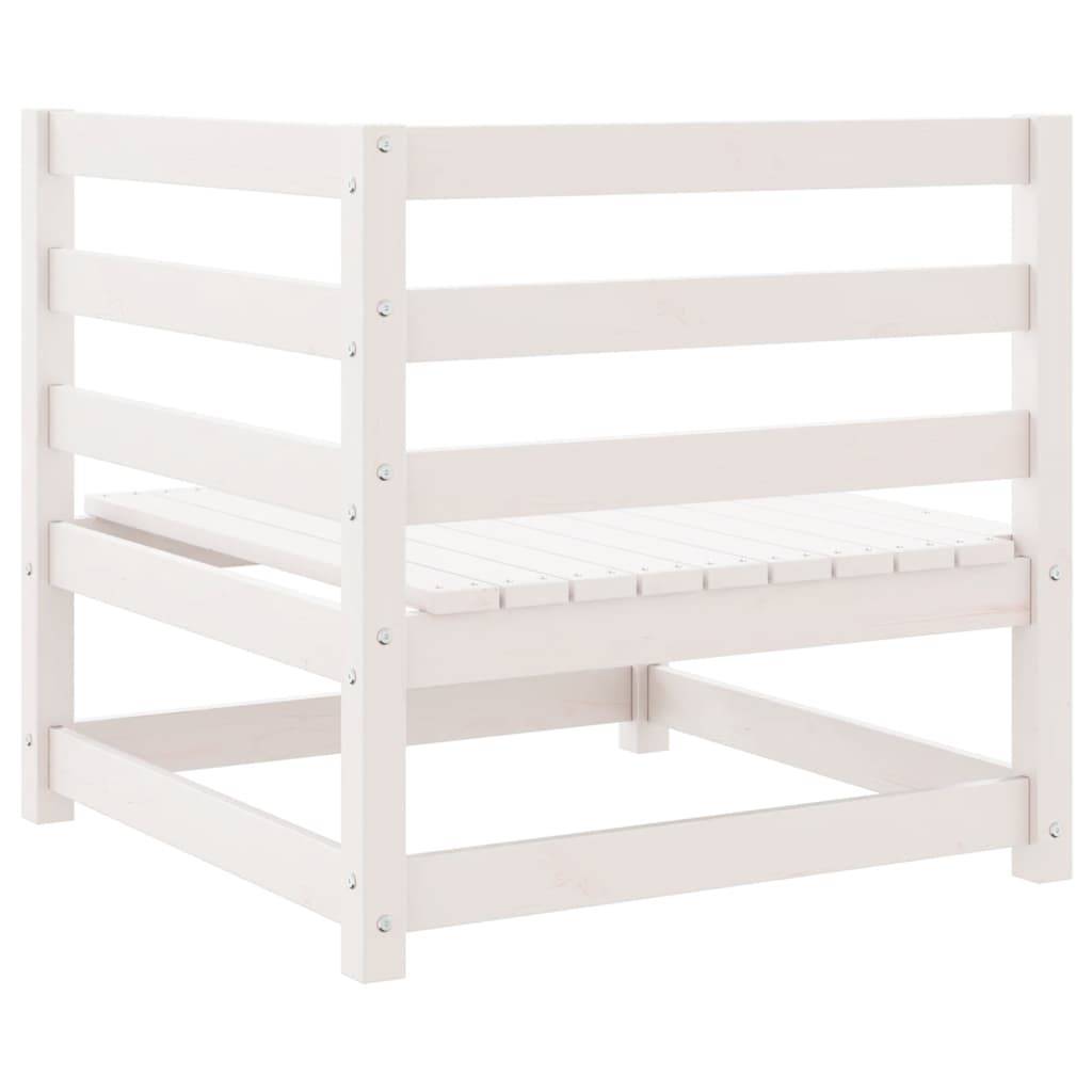 Canapé d'angle de jardin | Canapé D'extérieur | Sofa De Jardin blanc bois de pin massif Maison Chic - Image 6