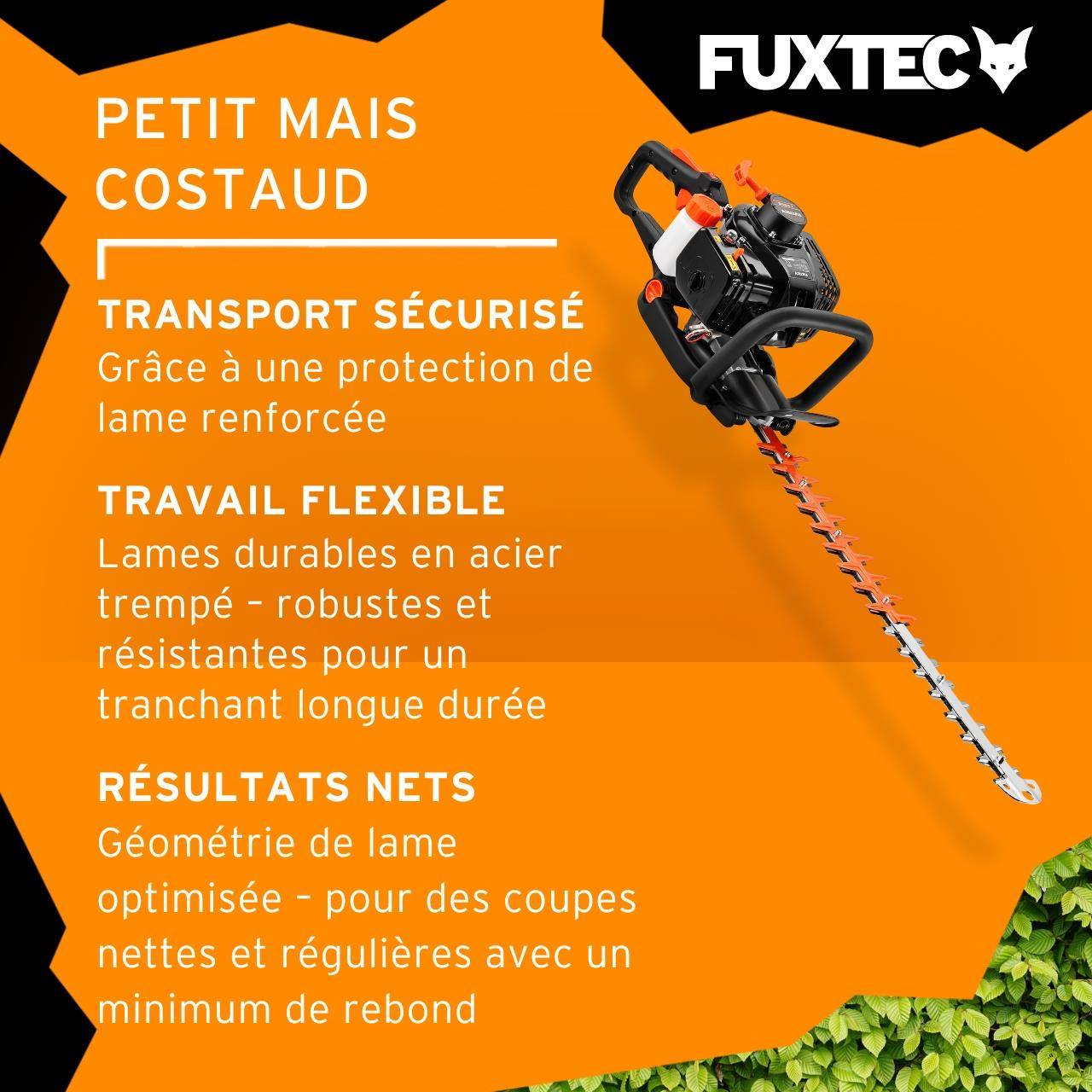 FUXTEC - Taille-haies thermique FUXTEC FX-MH123ECO 2T 25,4 cm3, lame 560 mm, coupe 28 mm, ergonomique & anti-vibrations - Image 5