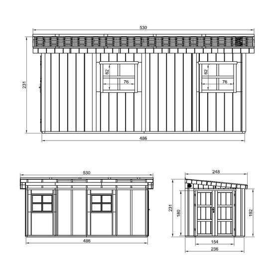 Timbela - Abri de Jardin Qualité Premium 11,47 m² / H231x248x530 cm avec plancher e paroi latérale - Construction de Panneaux LP Smartside - Timbela M940 - Image 5