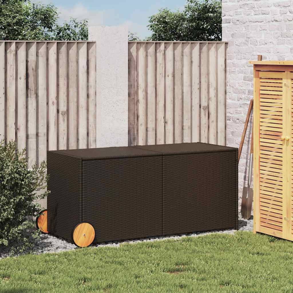 PANGIVO - Coffre de rangement de jardin résine tressée marron 127 x 55 x 59.5 cm - PANGIVO - Image 3