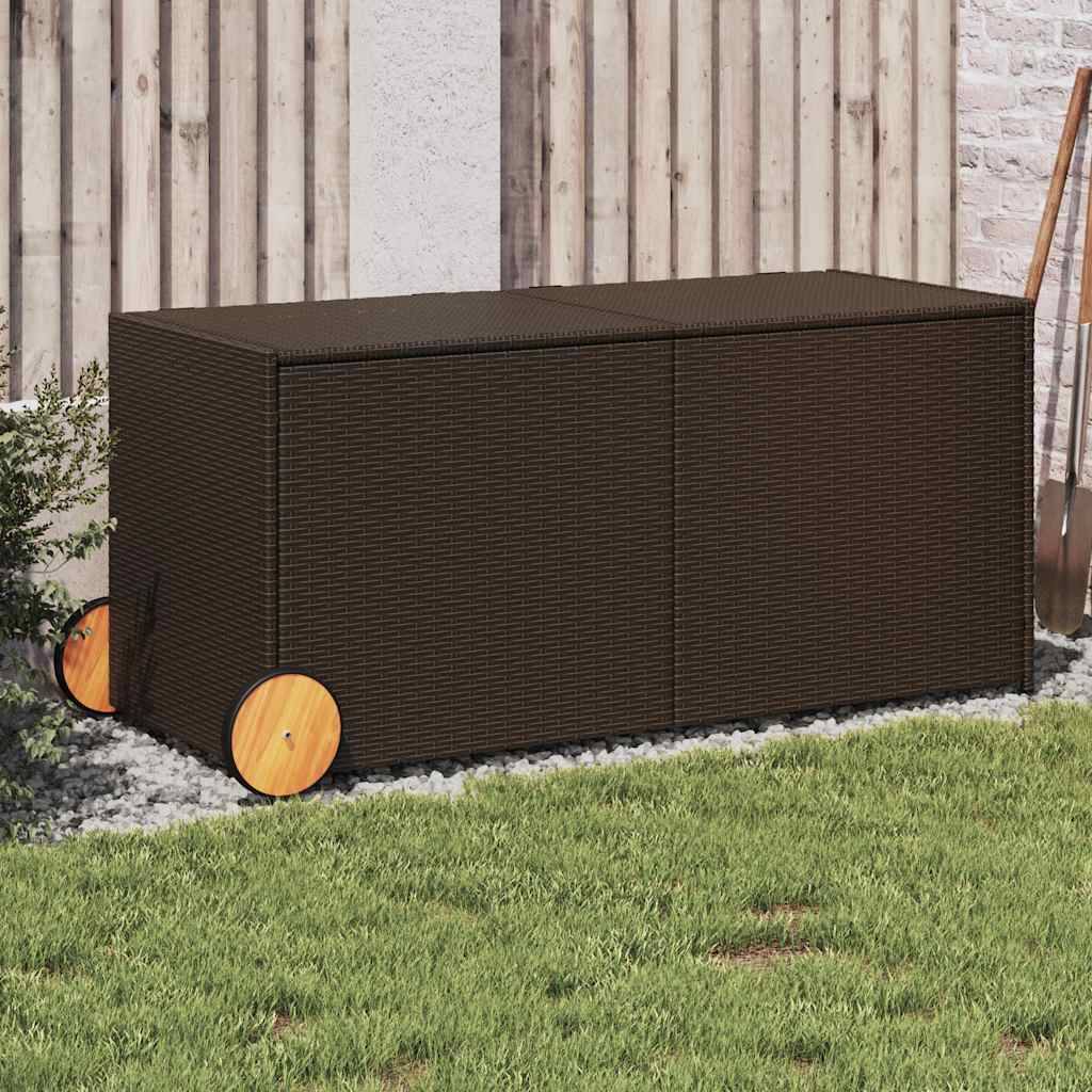 PANGIVO - Coffre de rangement de jardin résine tressée marron 127 x 55 x 59.5 cm - PANGIVO - Image 1