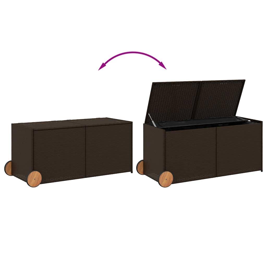 PANGIVO - Coffre de rangement de jardin résine tressée marron 127 x 55 x 59.5 cm - PANGIVO - Image 7