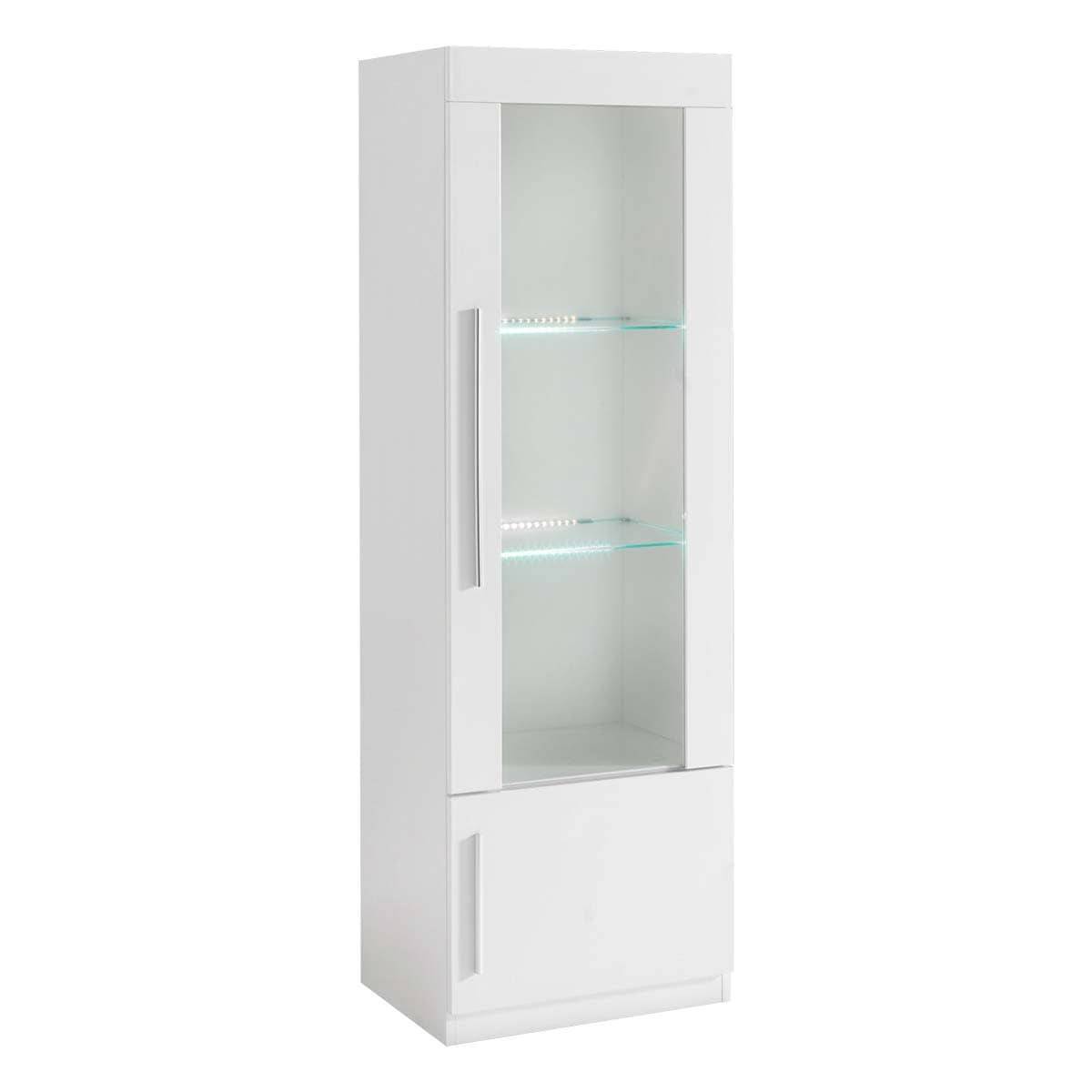 Ensemble Salon Complet Laqué Blanc Meuble TV et Vitrines avec Leds + Table Basse - CLARK - Image 6