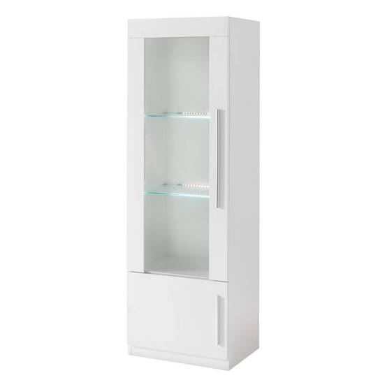 Ensemble Salon Complet Laqué Blanc Meuble TV et Vitrines avec Leds + Table Basse - CLARK - Image 8