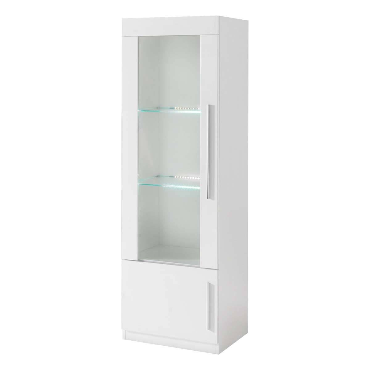 Ensemble Salon Complet Laqué Blanc Meuble TV et Vitrines avec Leds + Table Basse - CLARK - Image 8