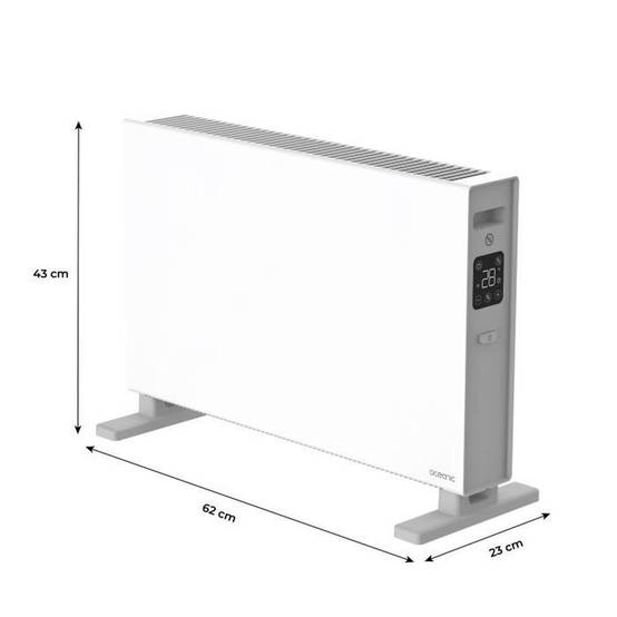 Radiateur convecteur électrique mobile 2000 W, blanc mat, thermostat 10-35 °C - OCEANIC - Image 6