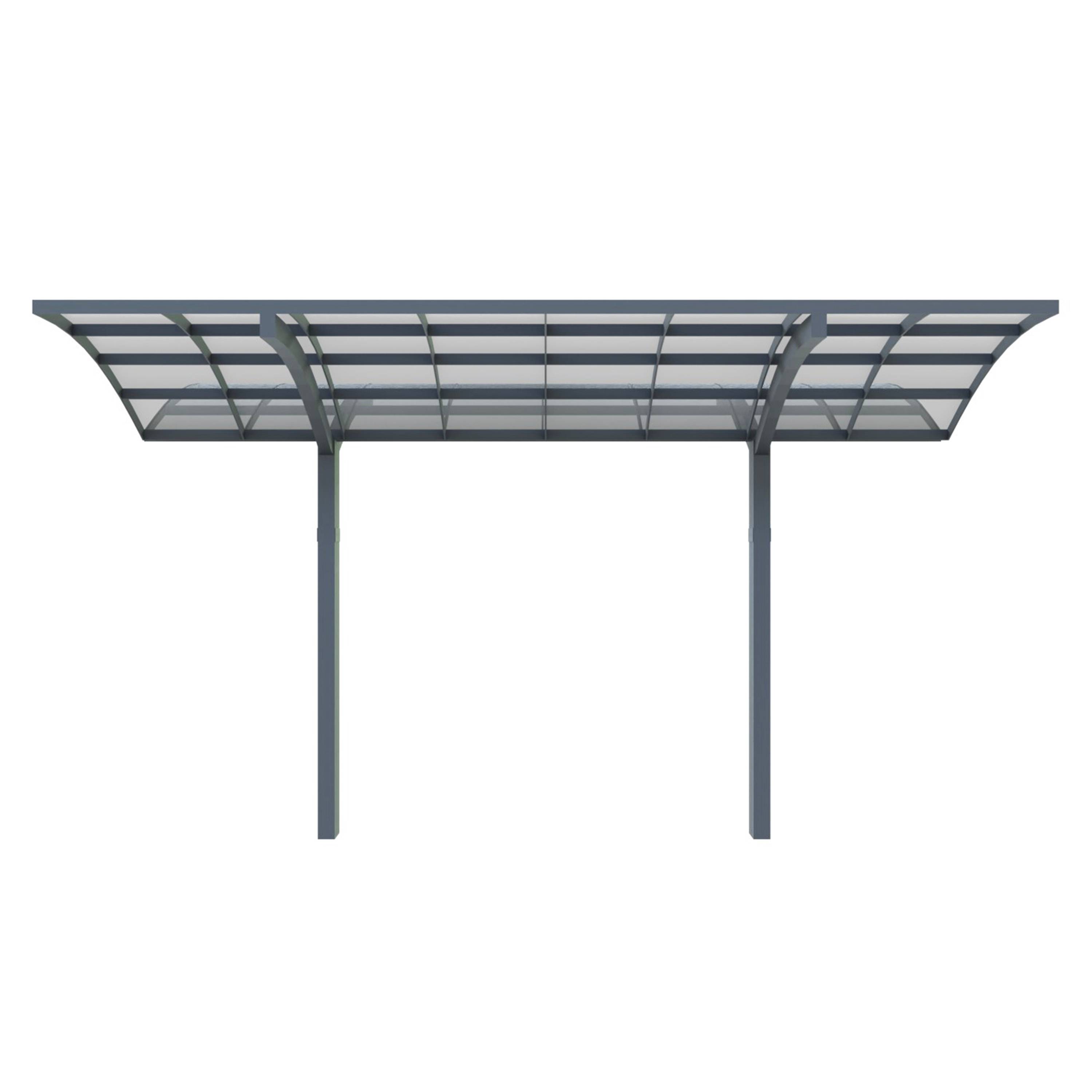 Carport Aluminium Autoportant BOLTON - 500 x 300 - 1 Voiture - Toiture en Polycarbonate Traite Anti-UV - Image 5