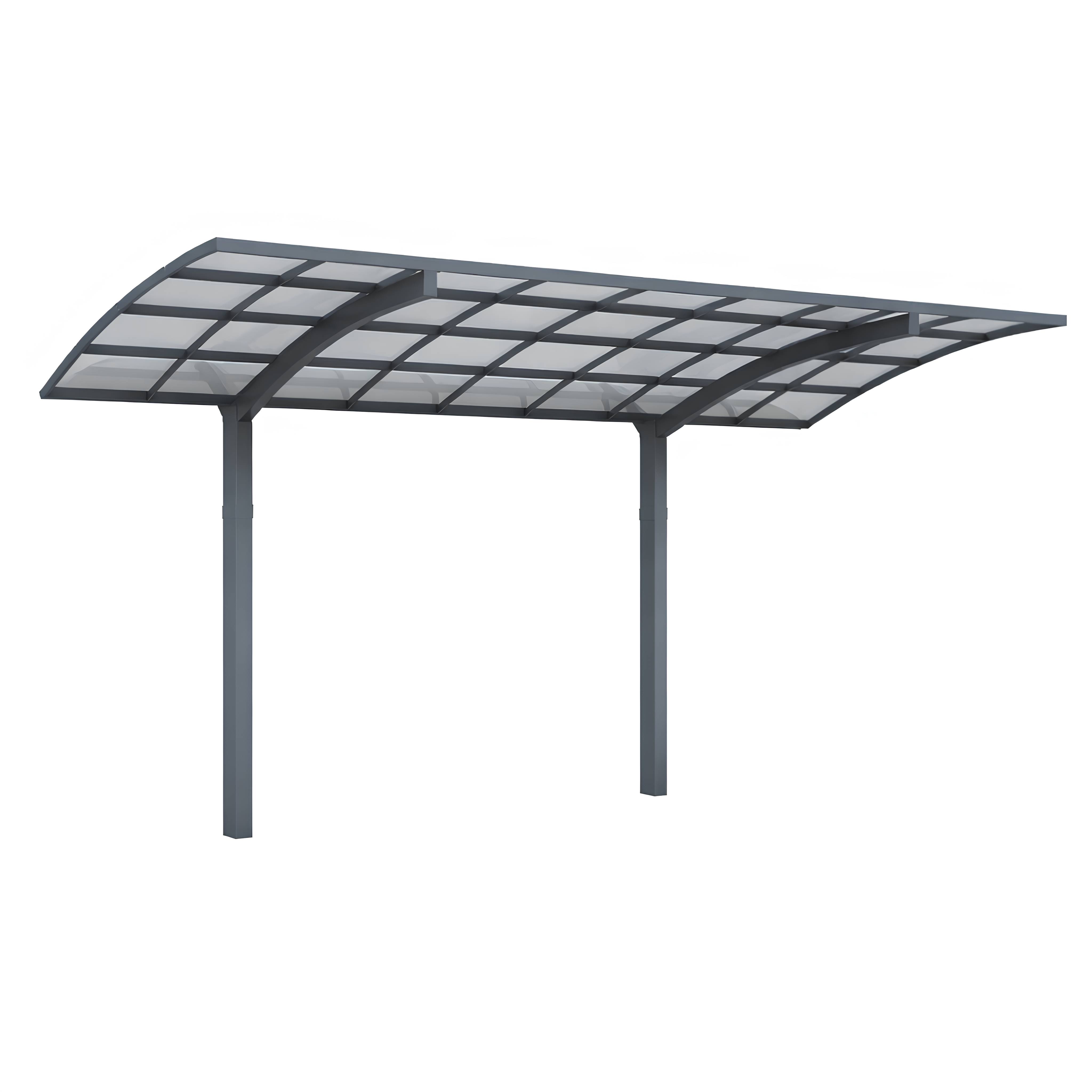 Carport Aluminium Autoportant BOLTON - 500 x 300 - 1 Voiture - Toiture en Polycarbonate Traite Anti-UV - Image 4