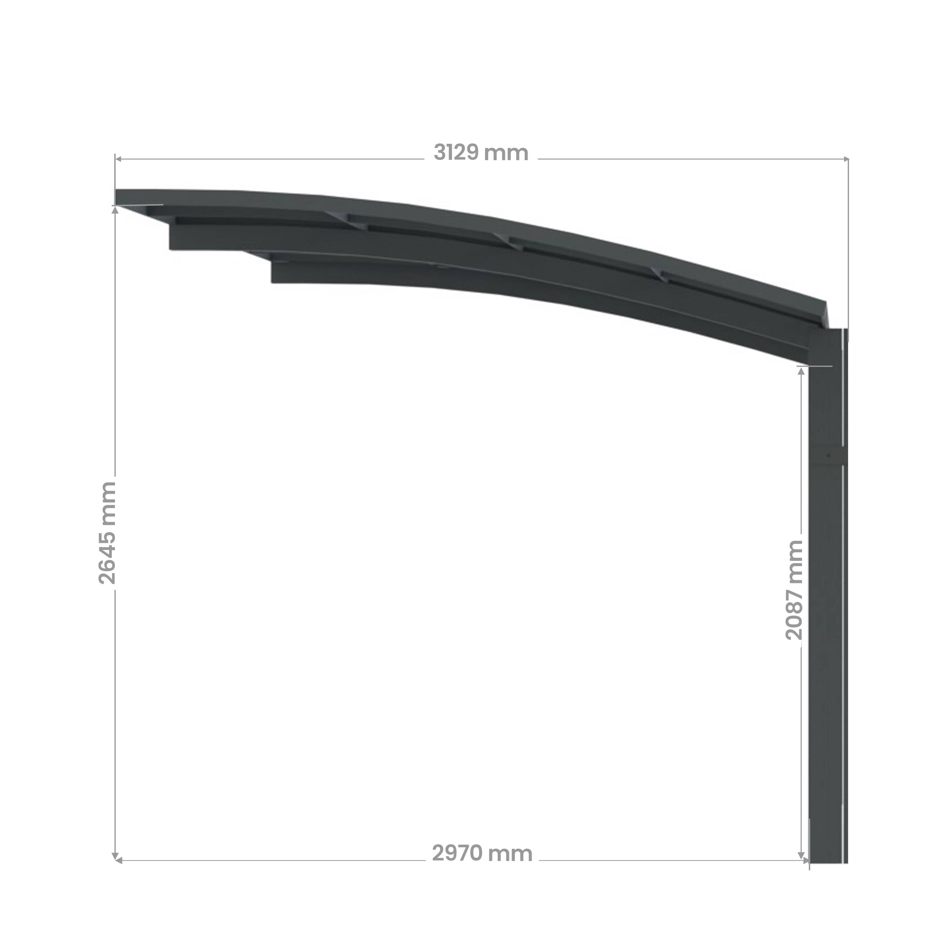 Carport Aluminium Autoportant BOLTON - 500 x 300 - 1 Voiture - Toiture en Polycarbonate Traite Anti-UV - Image 8
