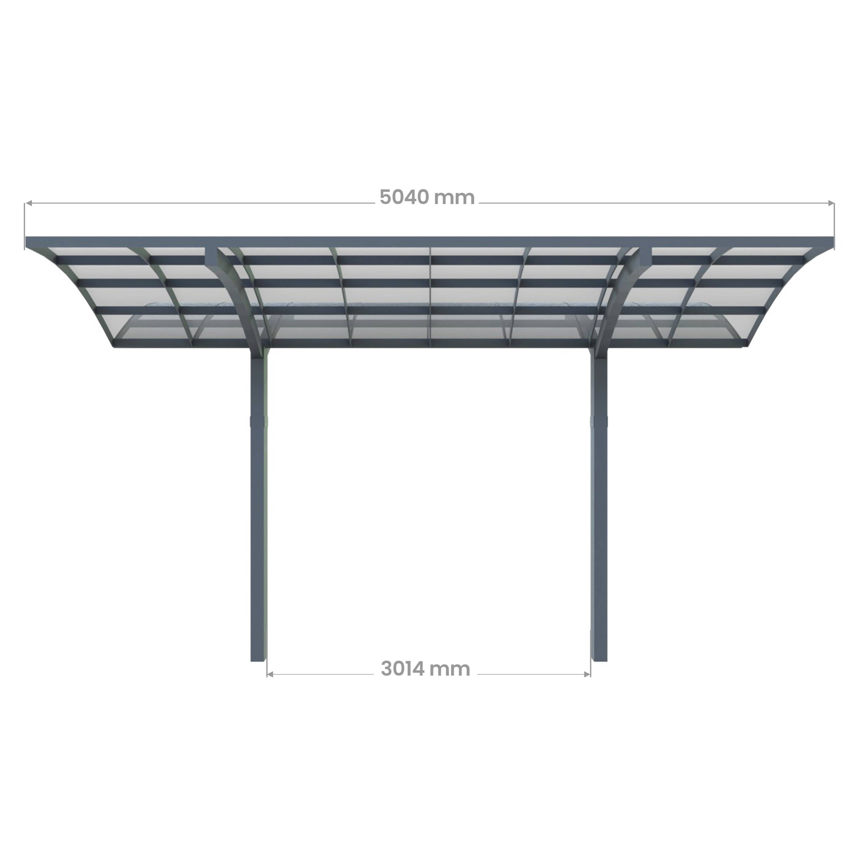 Carport Aluminium Autoportant BOLTON - 500 x 300 - 1 Voiture - Toiture en Polycarbonate Traite Anti-UV - Image 7