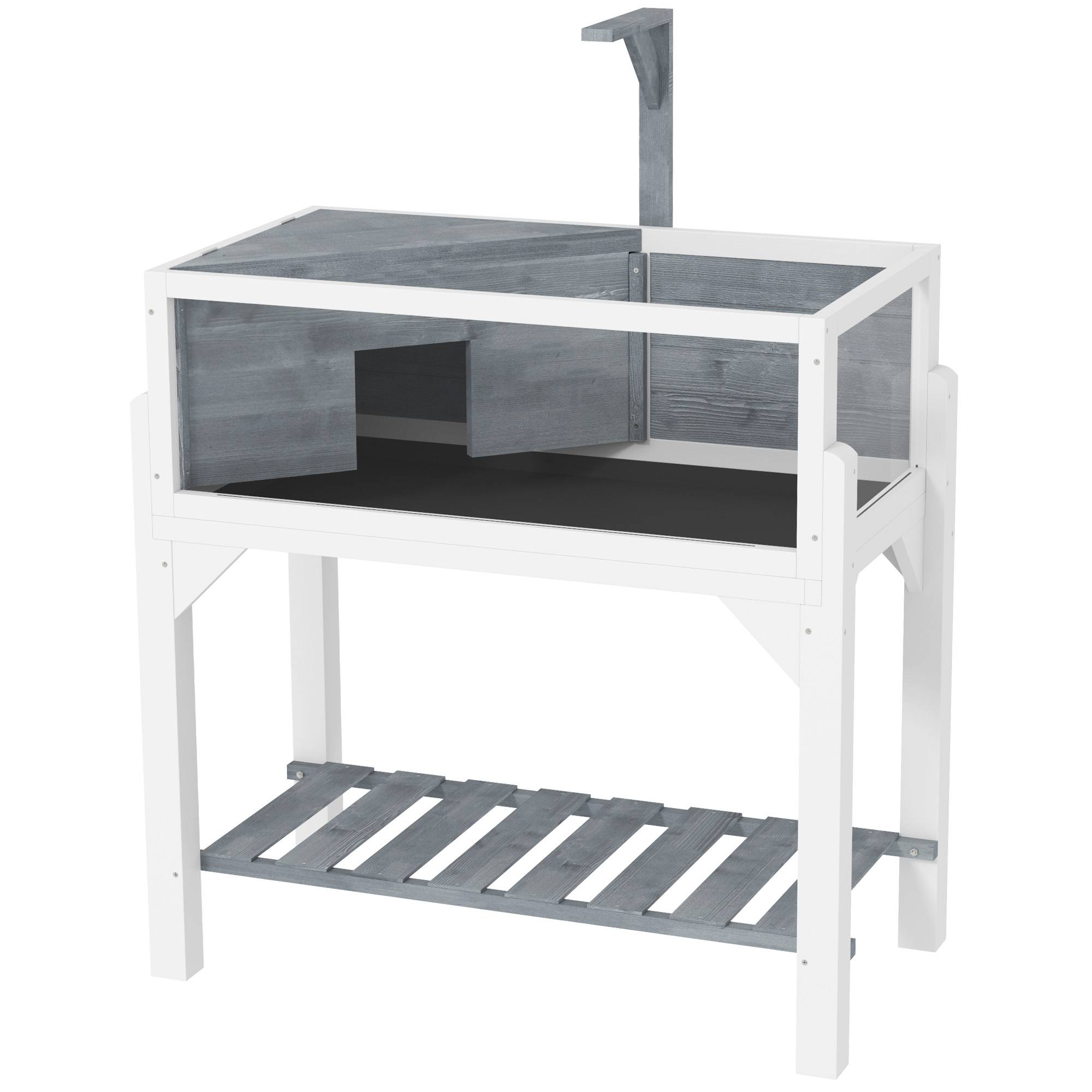 Terrarium pour tortues sur pieds bois gris 84.5 x 47.5 x 90 cm - PANGIVO - Image 2
