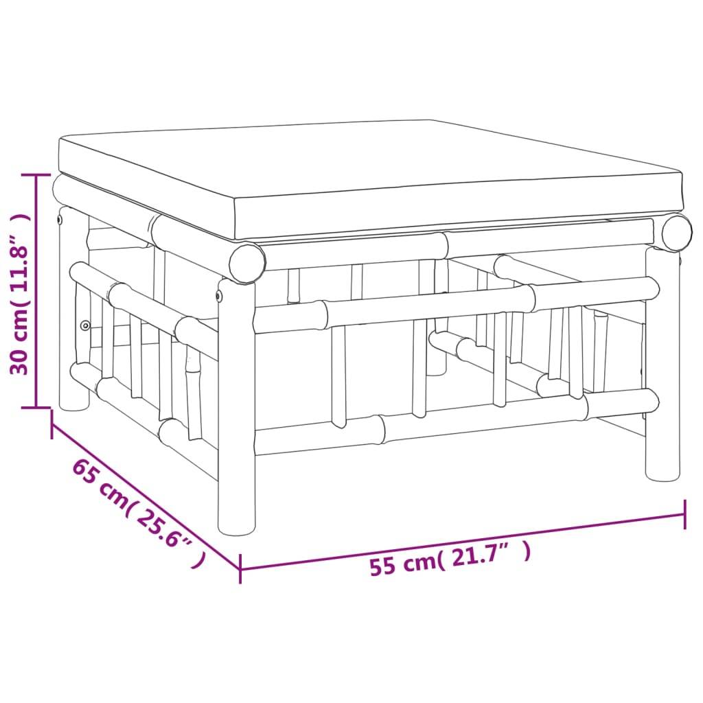 ComfortXL - Ensemble Canapé Jardin Bambou 3 pcs Coussins Crème Modulaire – ComfortXL Outdoor Living - Image 9