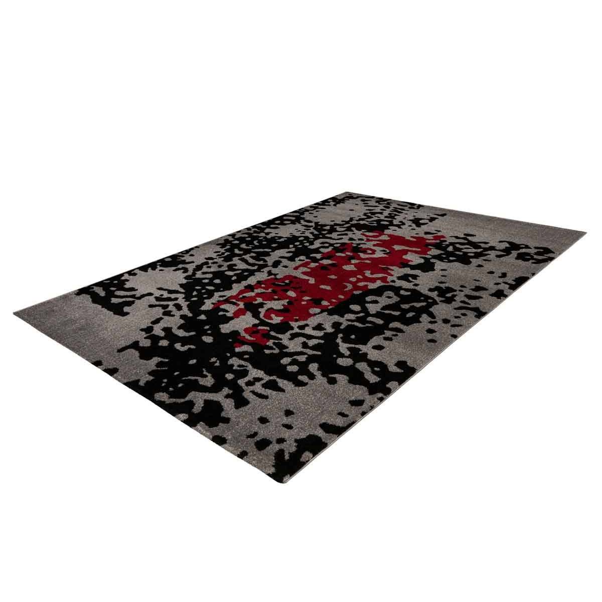 Tapis Tissé Imprimé "Naila" Noir & Rouge 200 x 290 cm - Image 2