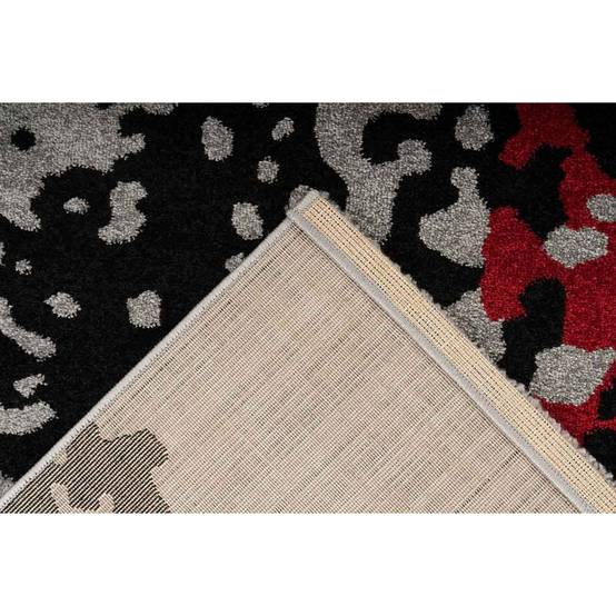 Tapis Tissé Imprimé "Naila" Noir & Rouge 200 x 290 cm - Image 4