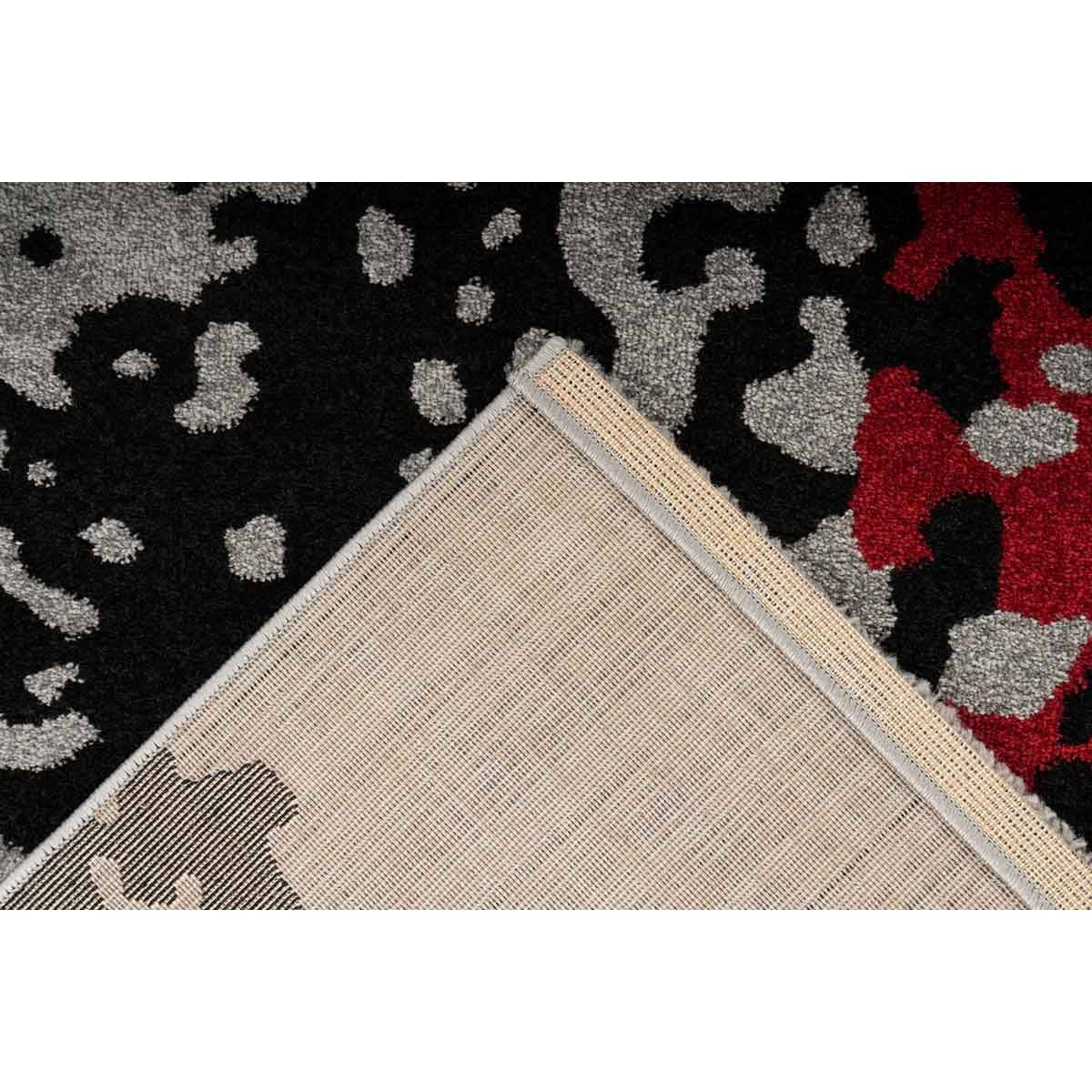 Tapis Tissé Imprimé "Naila" Noir & Rouge 200 x 290 cm - Image 4