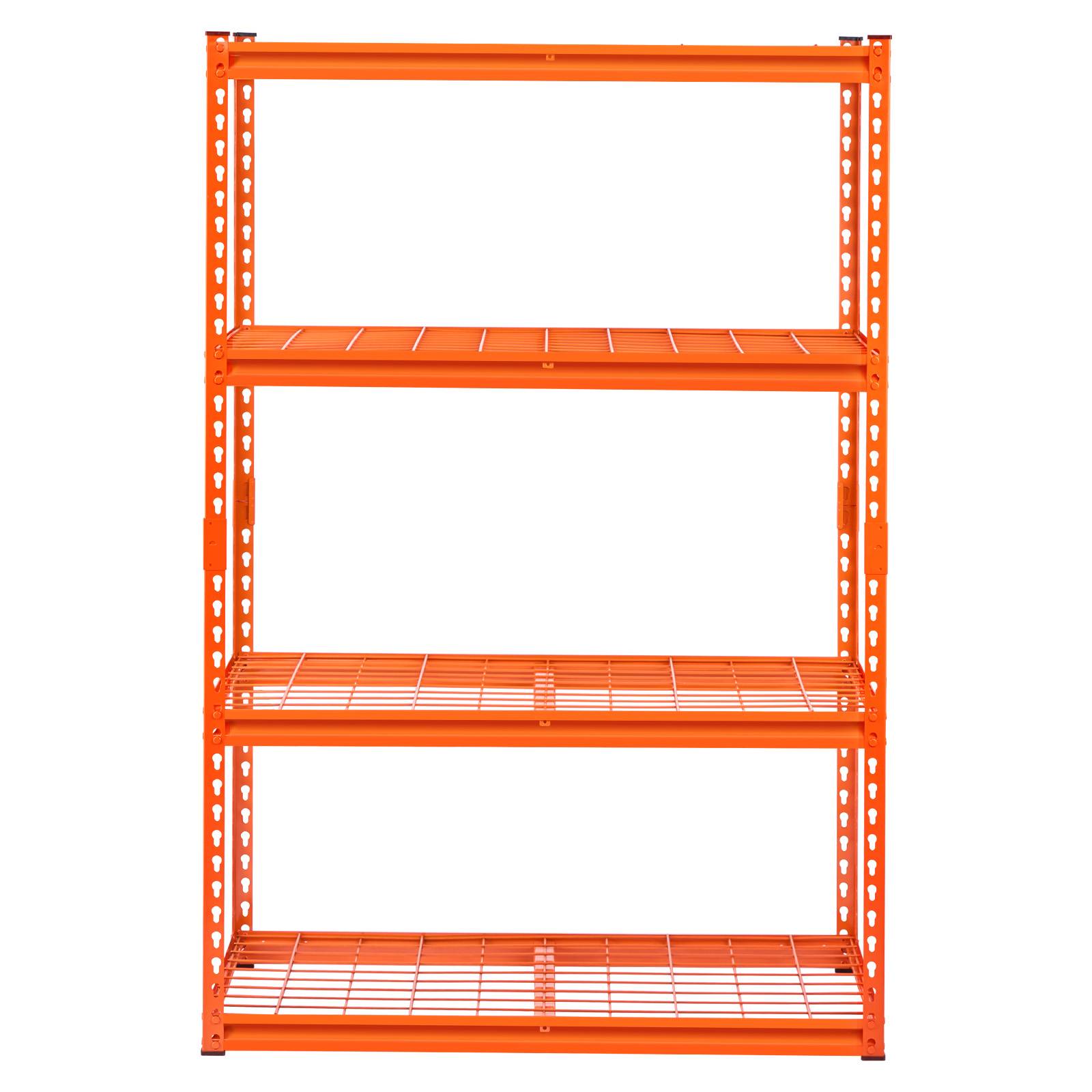 VEVOR Étagère rangement 1089kg, métal 4 niveaux, 508x1016x1524mm, orange. - Image 9
