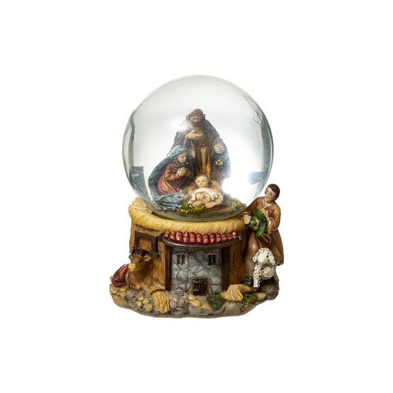 Décoration Crèche "Boule à Neige" 18cm Multicolore