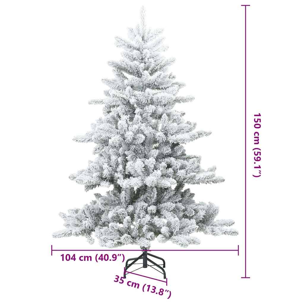 ComfortXL - Sapin de Noël Artificiel Blanc Effet Neige PVC pour Fêtes Intérieur 150 cm – ComfortXL Outdoor Living - Image 9