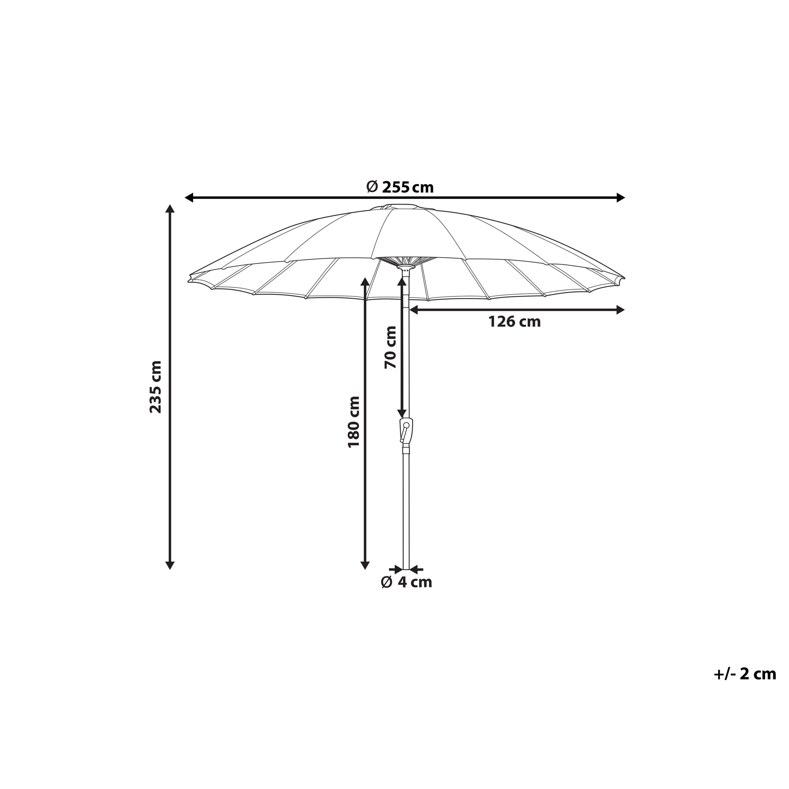 Beliani - Parasol droit Tissu Rouge foncé BAIA - Beliani - Image 3