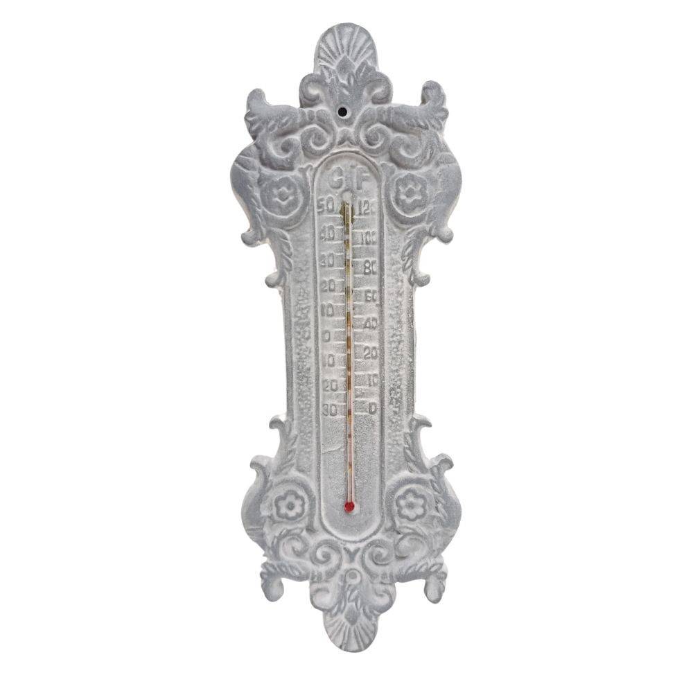 ° Thermomètre mural en fonte grise 37 x 13 cm Chemin de campagne - Image 1