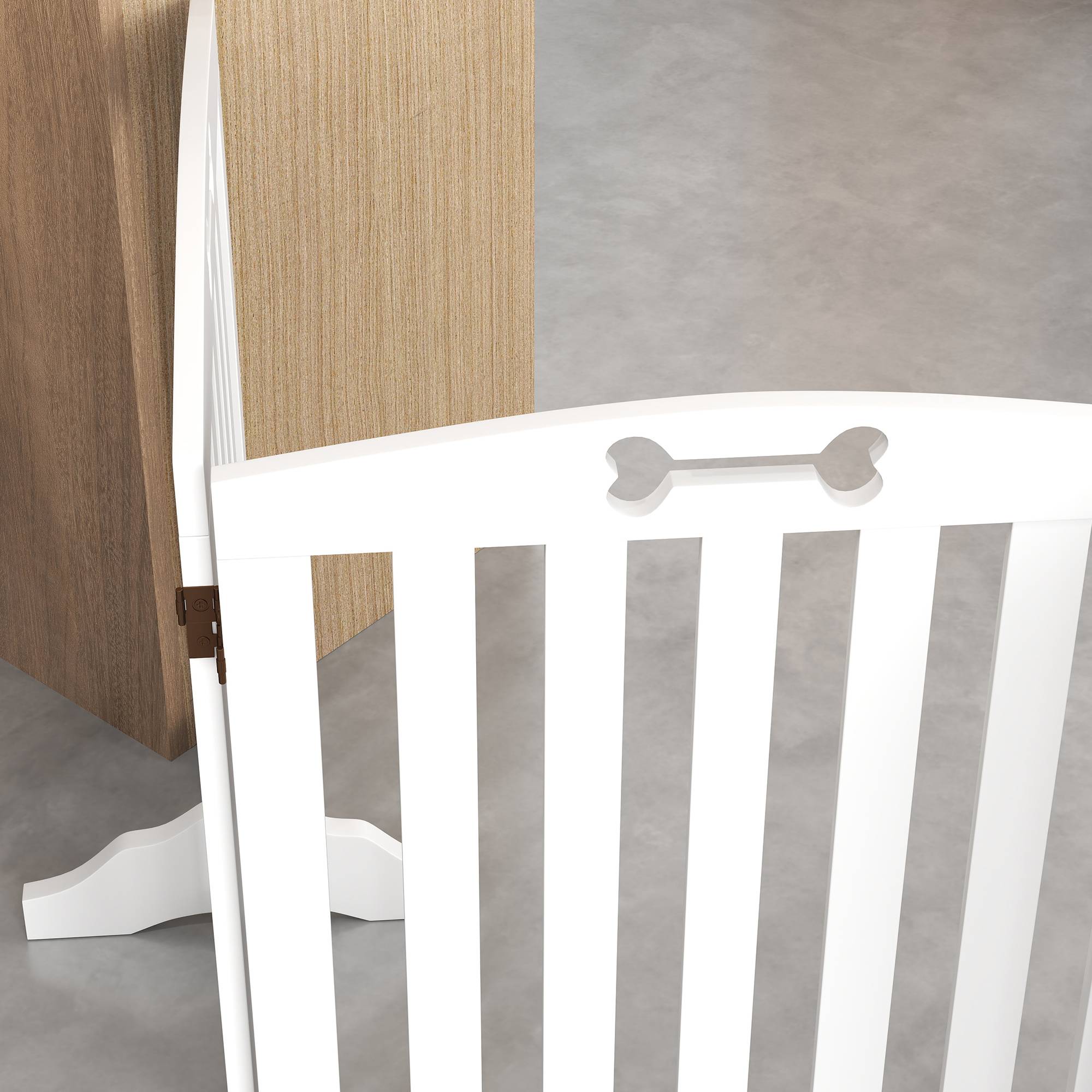 Barrière modulable MDF chiens intérieur 4 panneaux pieds antidérapants 207x61cm blanc - ComfortXL Outdoor Living - Image 10
