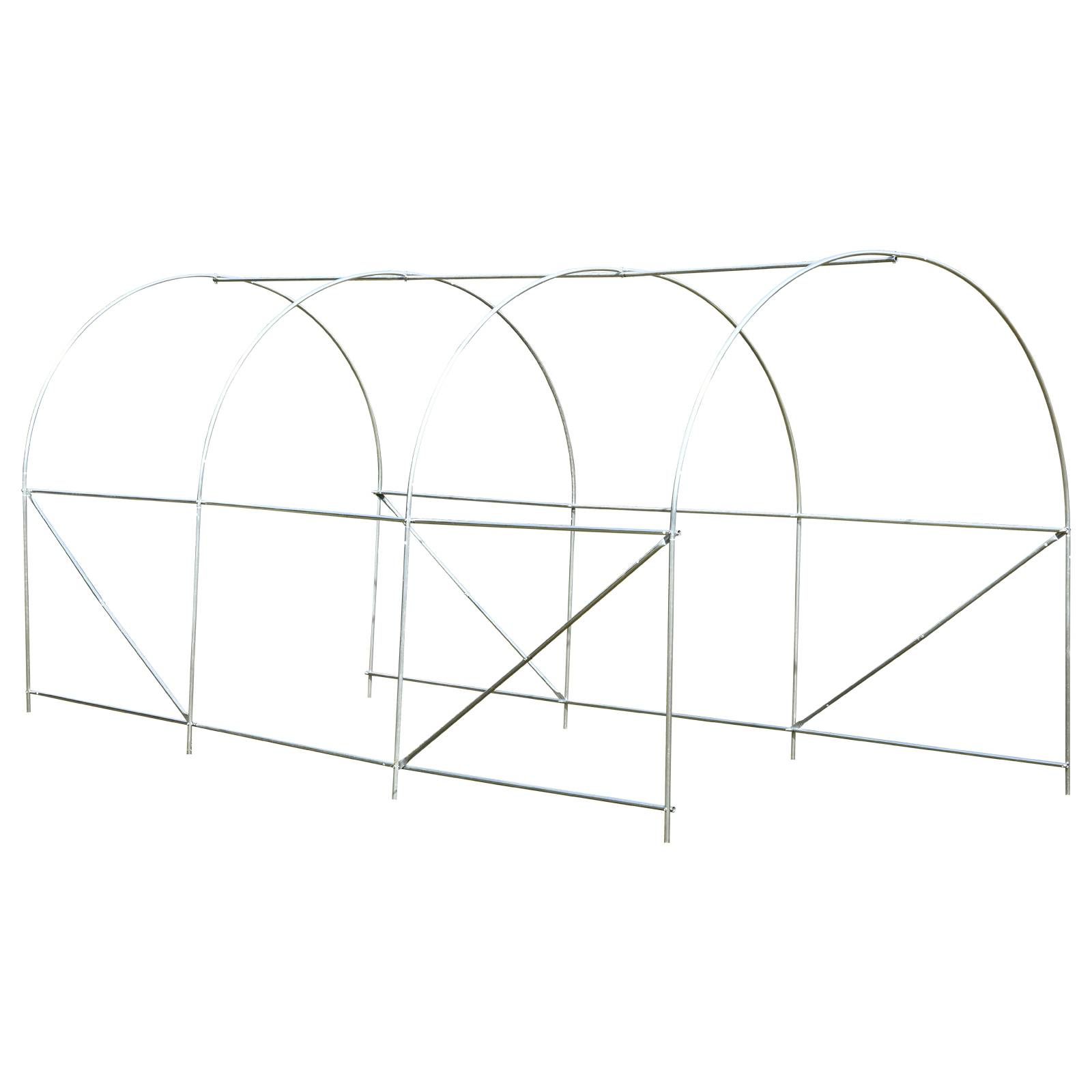 Sans Marque - Serre tunnel jardin 4x2x2 m serre compacte acier bâche polyéthylène blanche culture légumes fleurs serre potagère jardin extérieur robuste - Image 6