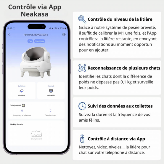 NEAKASA M1 Litière automatique pour grands chats, Blanc + AirStep Purificateur d'air NEAKASA - Image 6