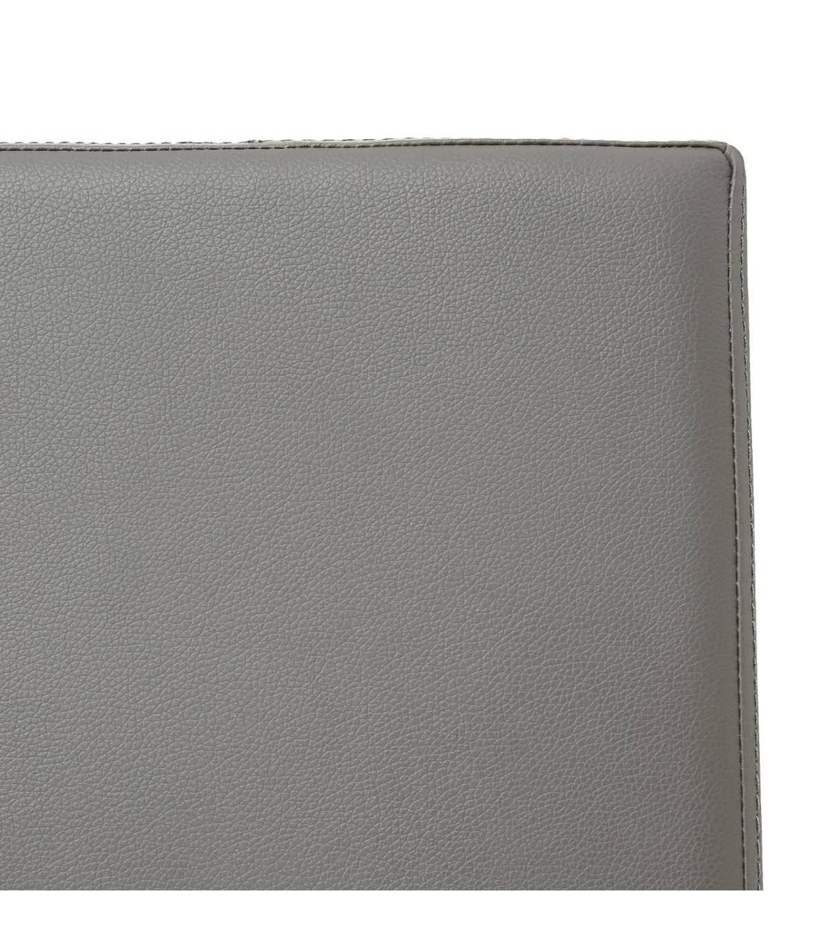 2 en 1 Pouf pliant et coffre de rangement Vinyle Gris 38 x H 37.5 cm - Image 2