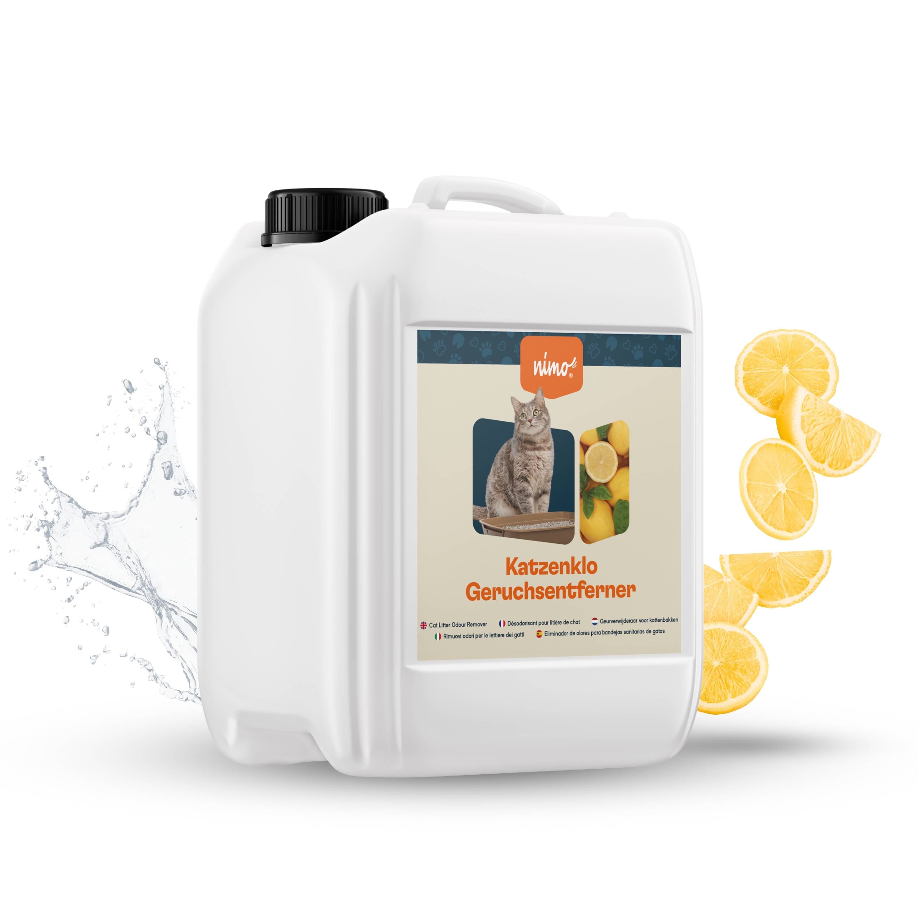 Éliminateur d'odeurs pour litière – spray neutralisant contre les odeurs et l'urine (5 l) | nimo