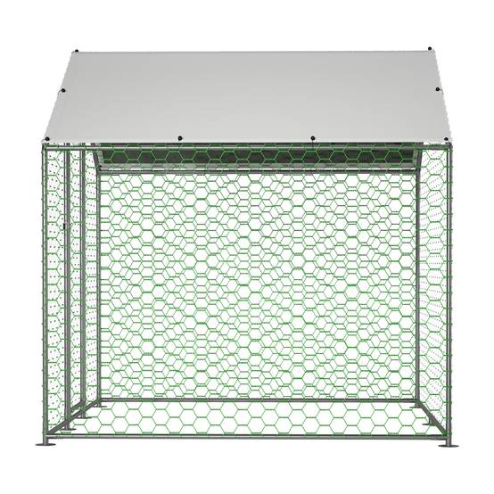 Enclos volailles extérieur 203.00 x 197.00 x 200.00 cm métal galvanisé - PANGIVO - Image 7