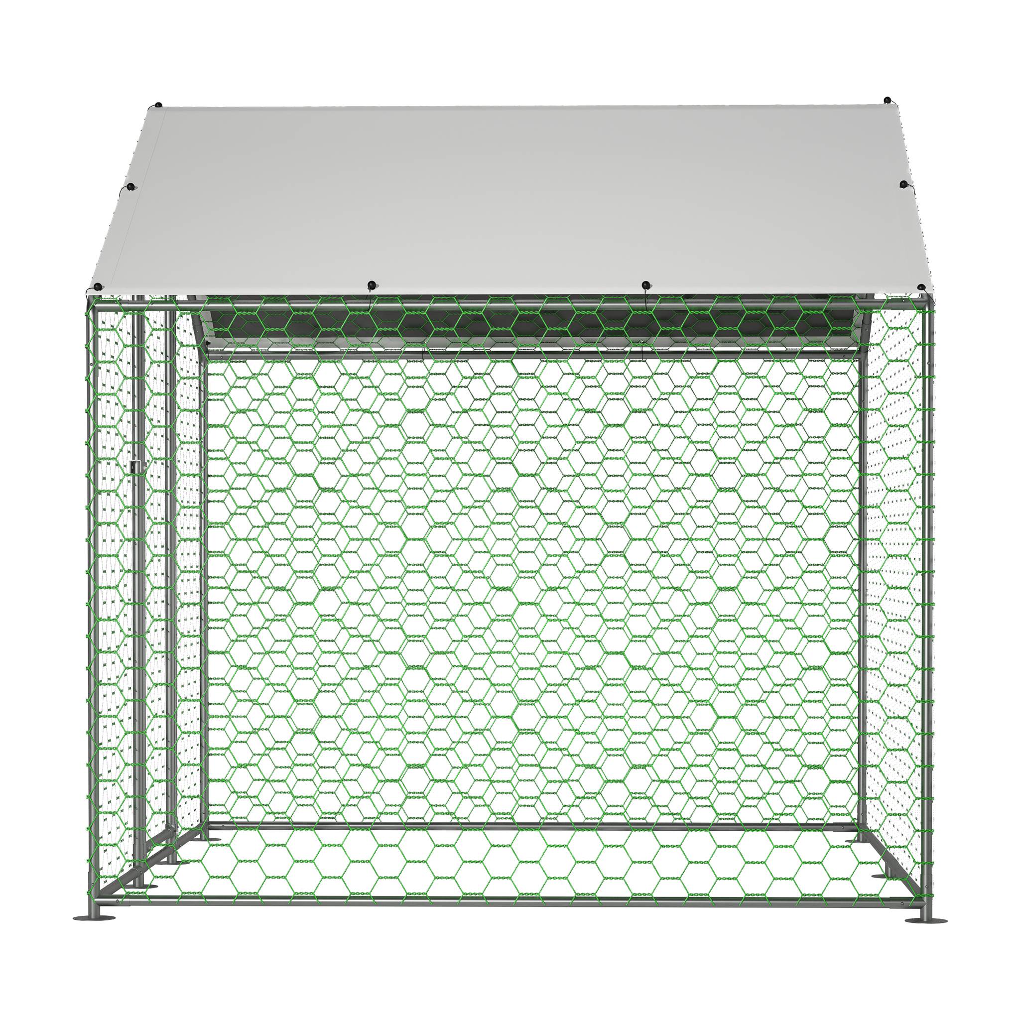 Enclos volailles extérieur 203.00 x 197.00 x 200.00 cm métal galvanisé - PANGIVO - Image 7