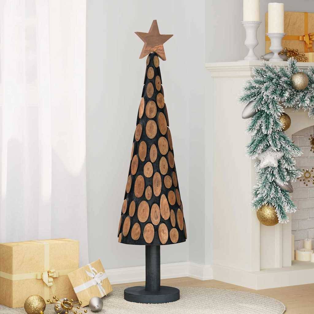 Maison Chic - Sapin de Noël | Arbre de Noël avec support Marron 120 cm Bois de teck solide Maison Chic - Image 3