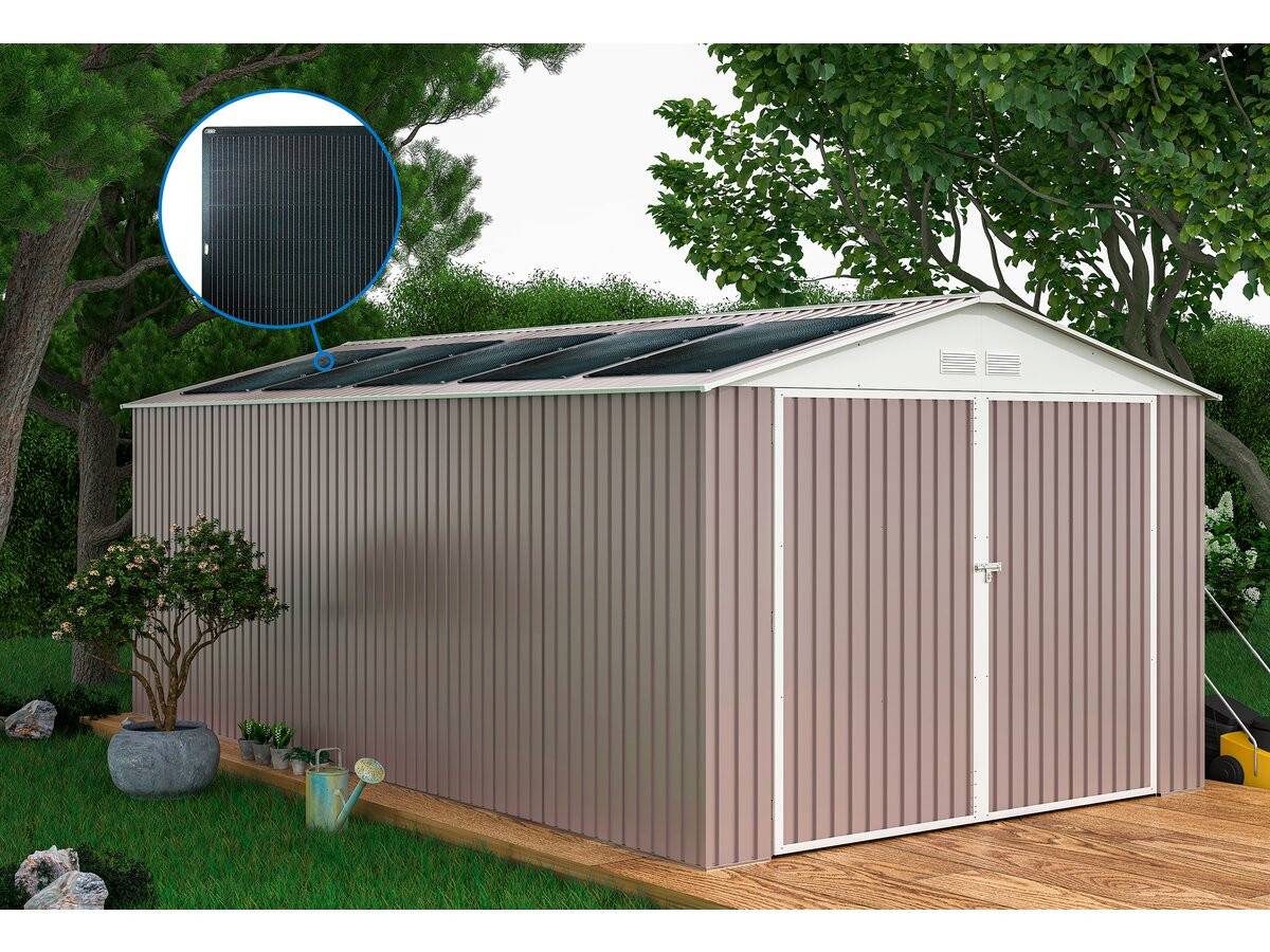 Habitat Et Jardin - Garage Métal "nevada" - 15,36m² Avec Panneaux Solaires -habitat Et Jardin - Image 2