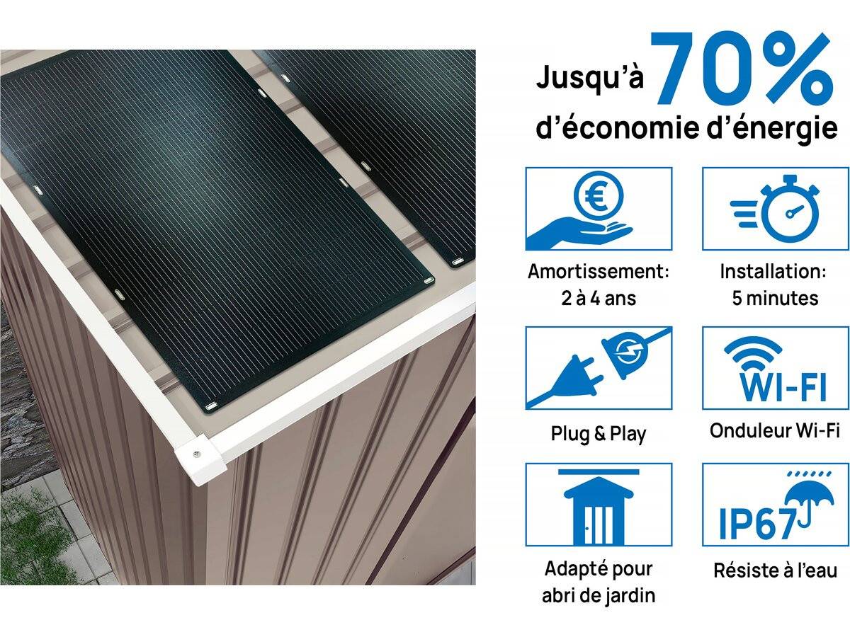 Habitat Et Jardin - Garage Métal "nevada" - 15,36m² Avec Panneaux Solaires -habitat Et Jardin - Image 3
