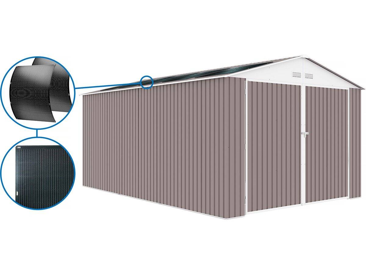 Habitat Et Jardin - Garage Métal "nevada" - 15,36m² Avec Panneaux Solaires -habitat Et Jardin