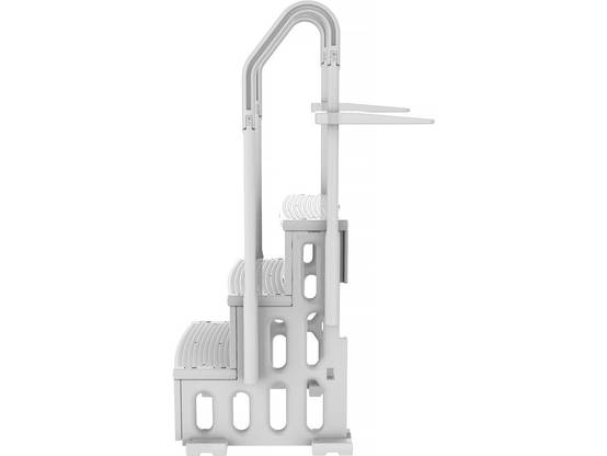 Escalier Simple De Piscine "nathan" - 3 Marches - En Plastique -habitat Et Jardin - Image 4