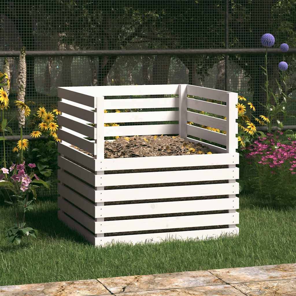 Composteur bois de pin blanc 80 x 80 x 78 cm - PANGIVO - Image 1