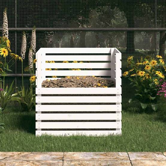 Composteur bois de pin blanc 80 x 80 x 78 cm - PANGIVO - Image 3